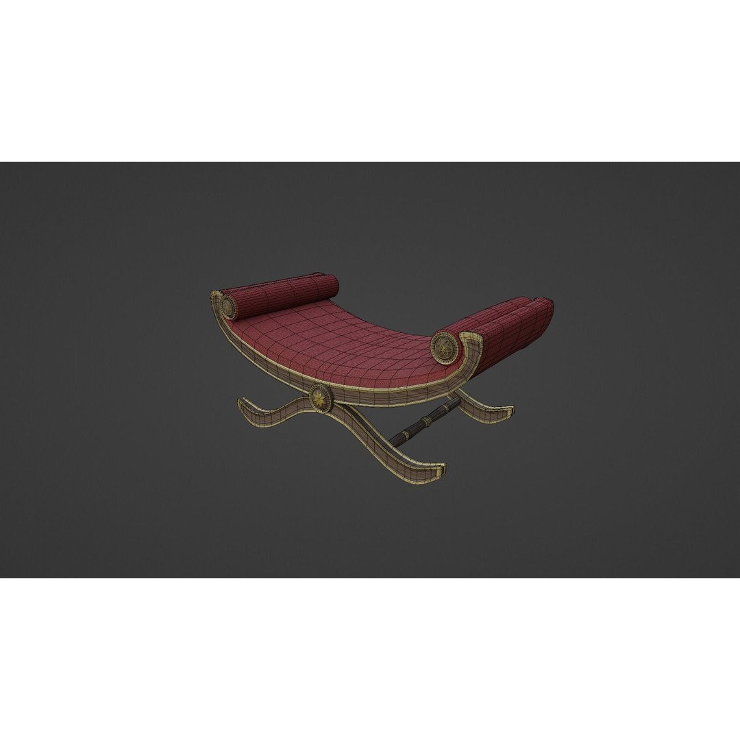 Window Seat 3D Model – Low Poly Furniture Asset, FBX & OBJ - View 12