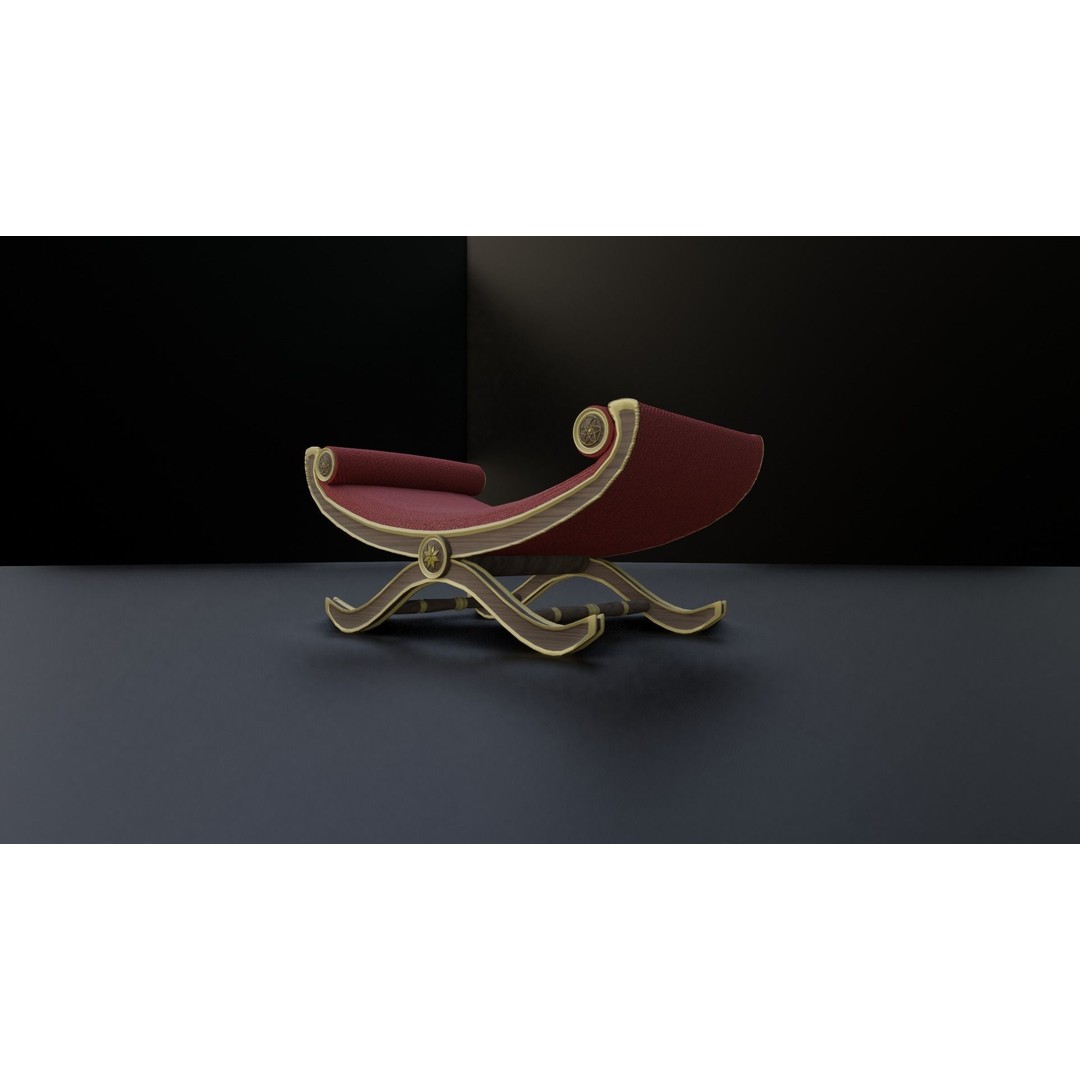 Window Seat 3D Model – Low Poly Furniture Asset, FBX & OBJ - View 4