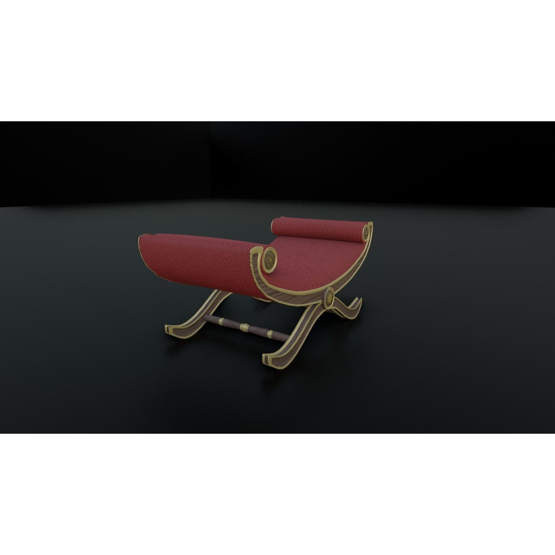 Window Seat 3D Model – Low Poly Furniture Asset, FBX & OBJ - View 6