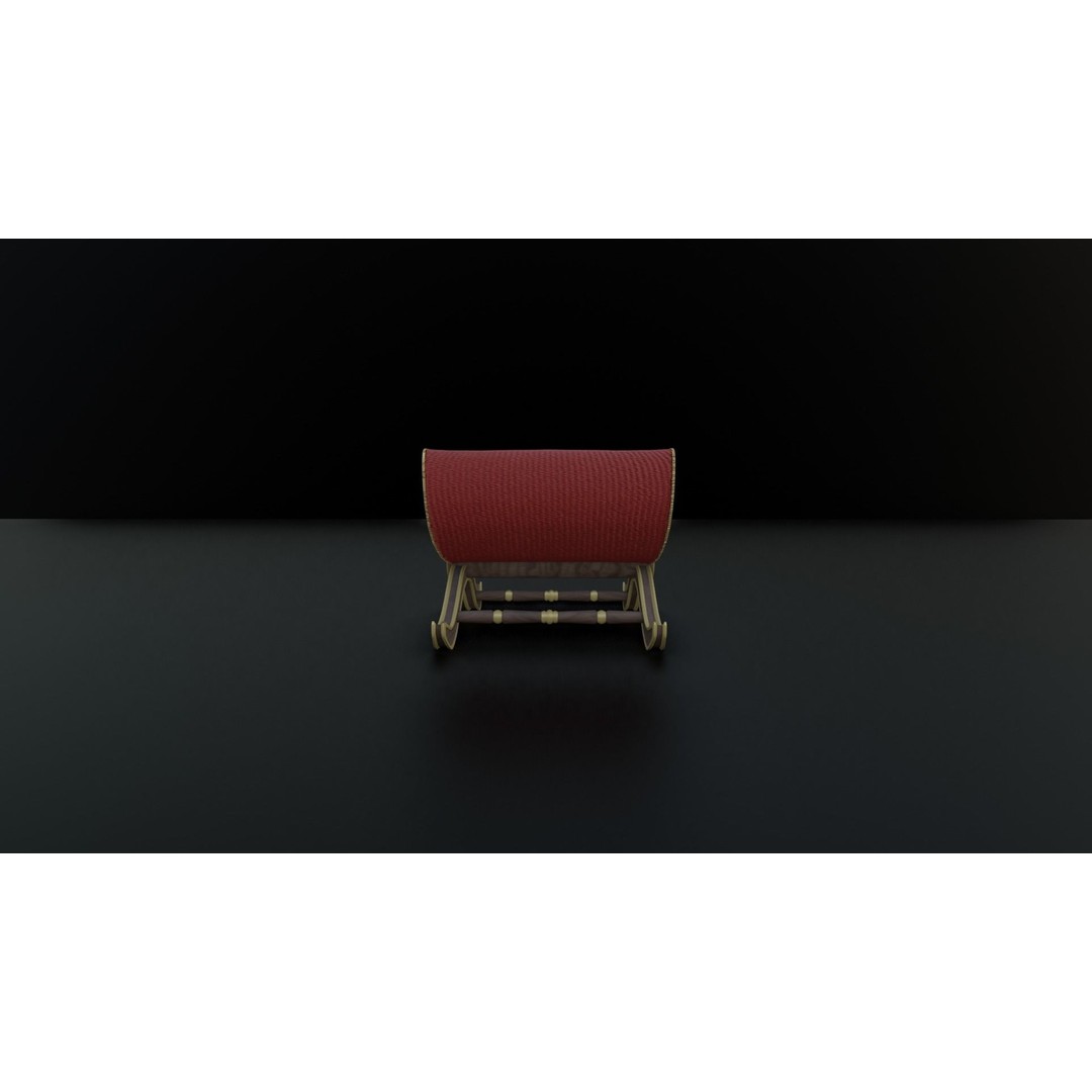 Window Seat 3D Model – Low Poly Furniture Asset, FBX & OBJ - View 7