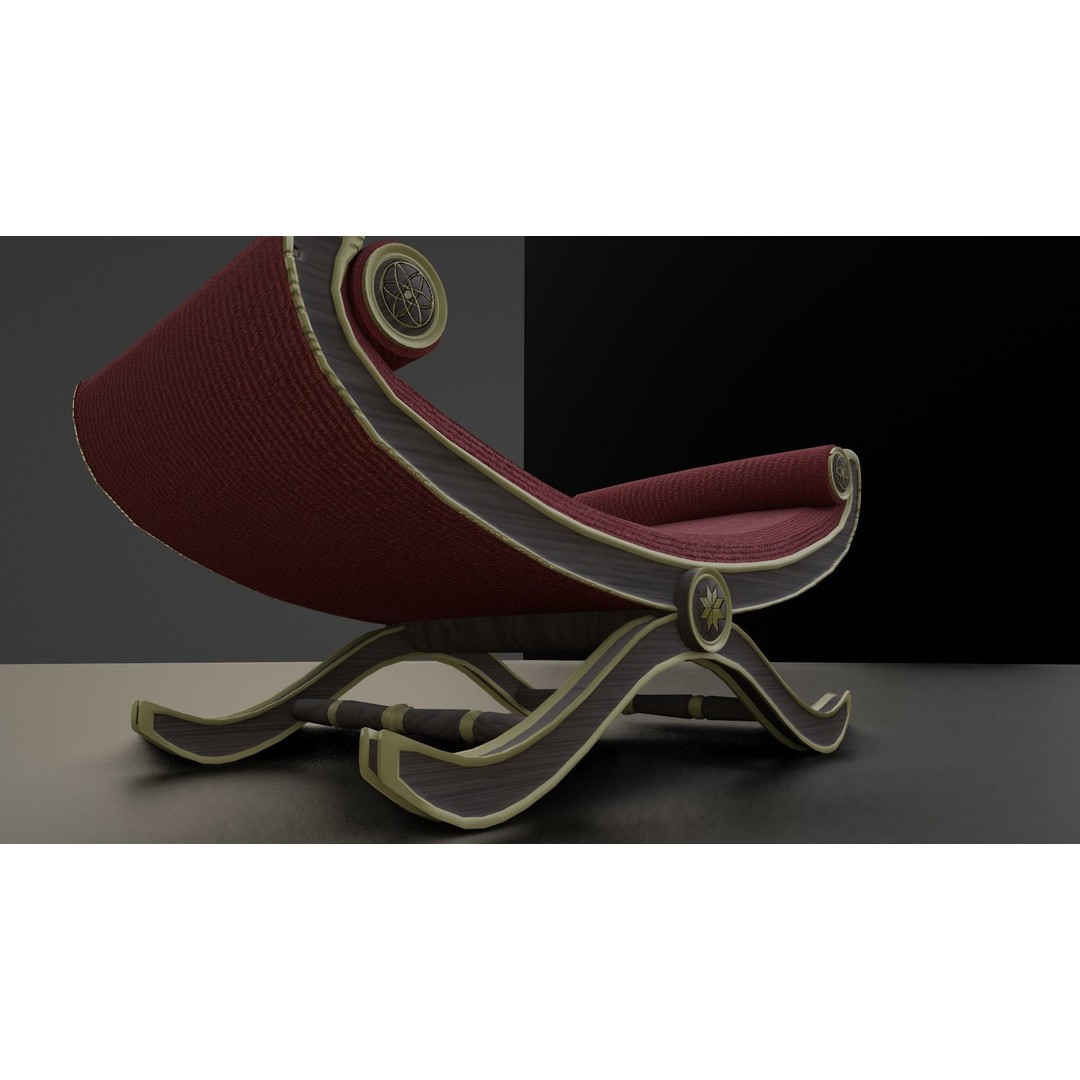 Window Seat 3D Model – Low Poly Furniture Asset, FBX & OBJ - View 9