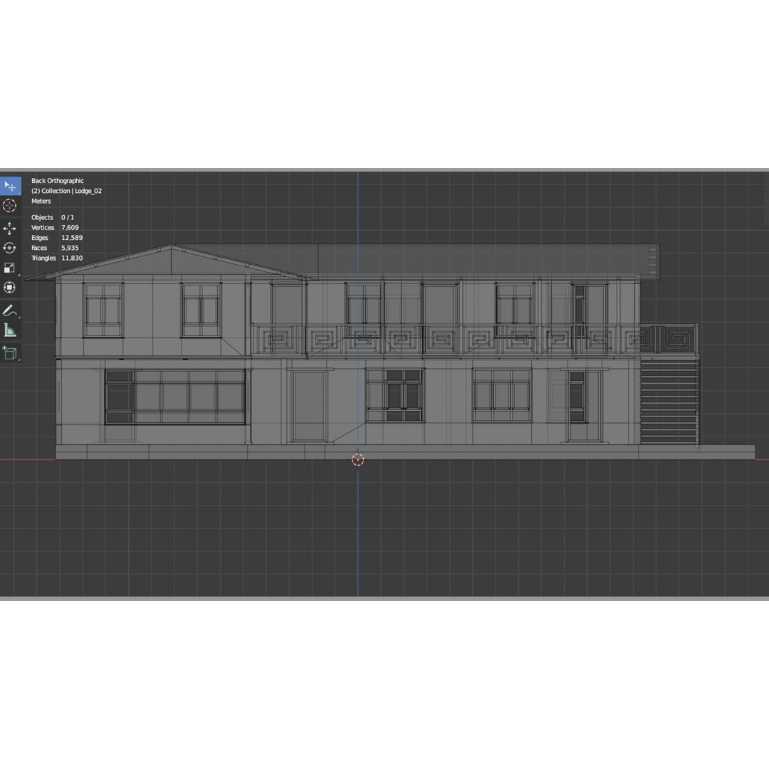 Mountain Lodge 3D Model – Low Poly Himalayan Style with PBR Textures