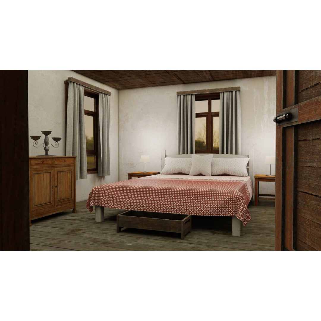 Mountain Lodge 3D Model – Low Poly Himalayan Style with PBR Textures - View 7