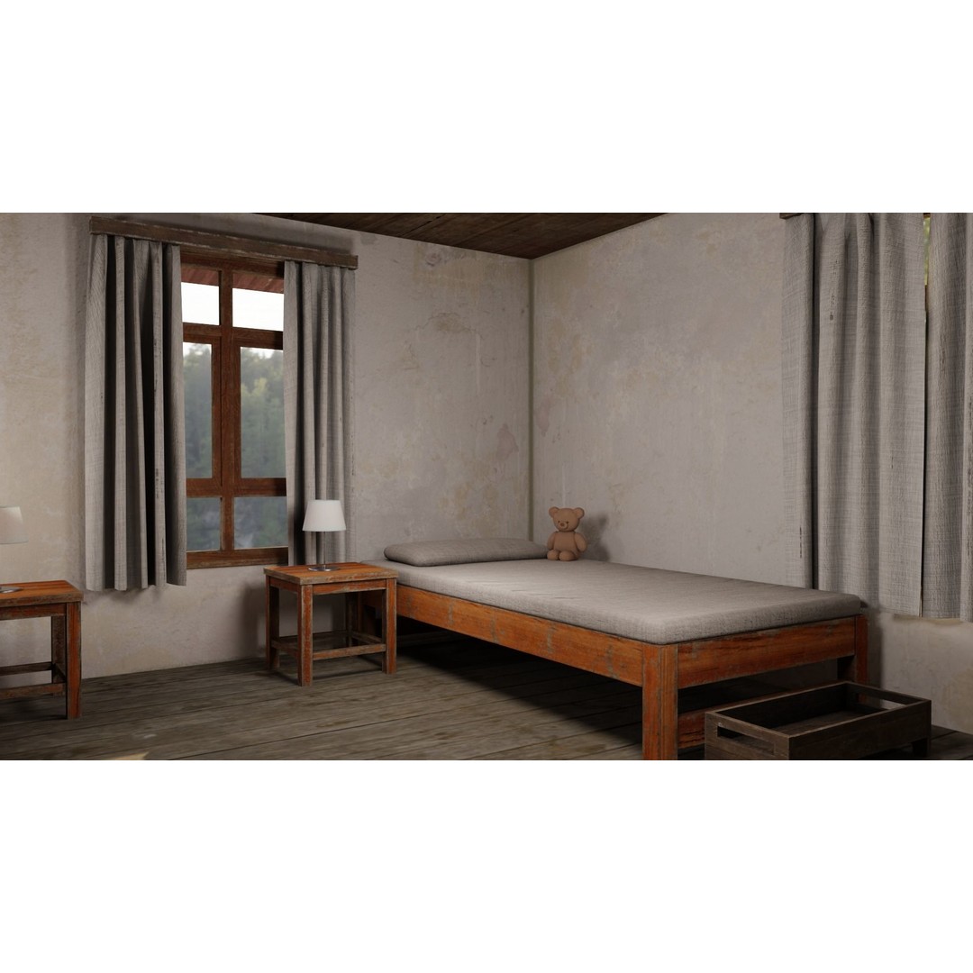 Mountain Lodge 3D Model – Low Poly Himalayan Style with PBR Textures - View 8