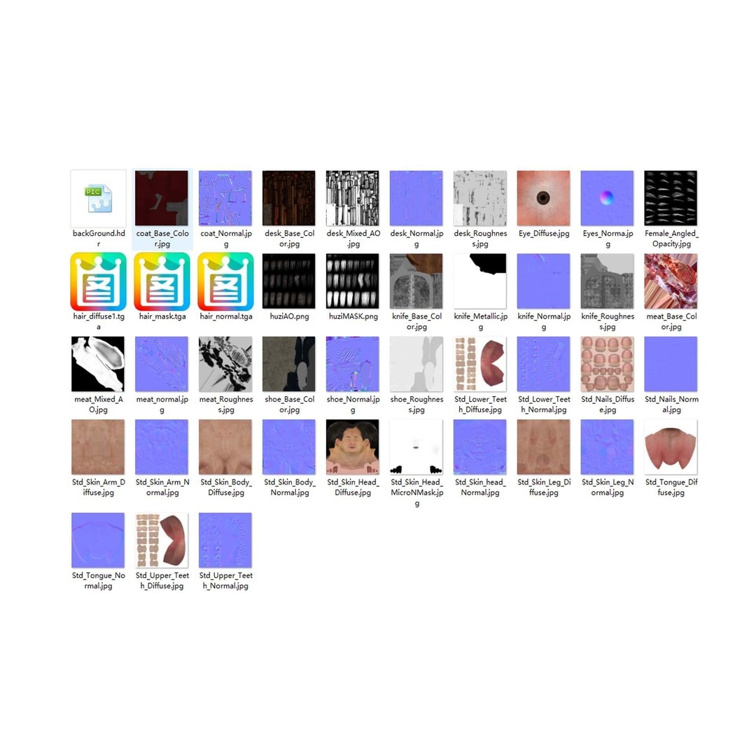 Butcher Shop 3D Model – Low Poly Character with Rigging and Animation