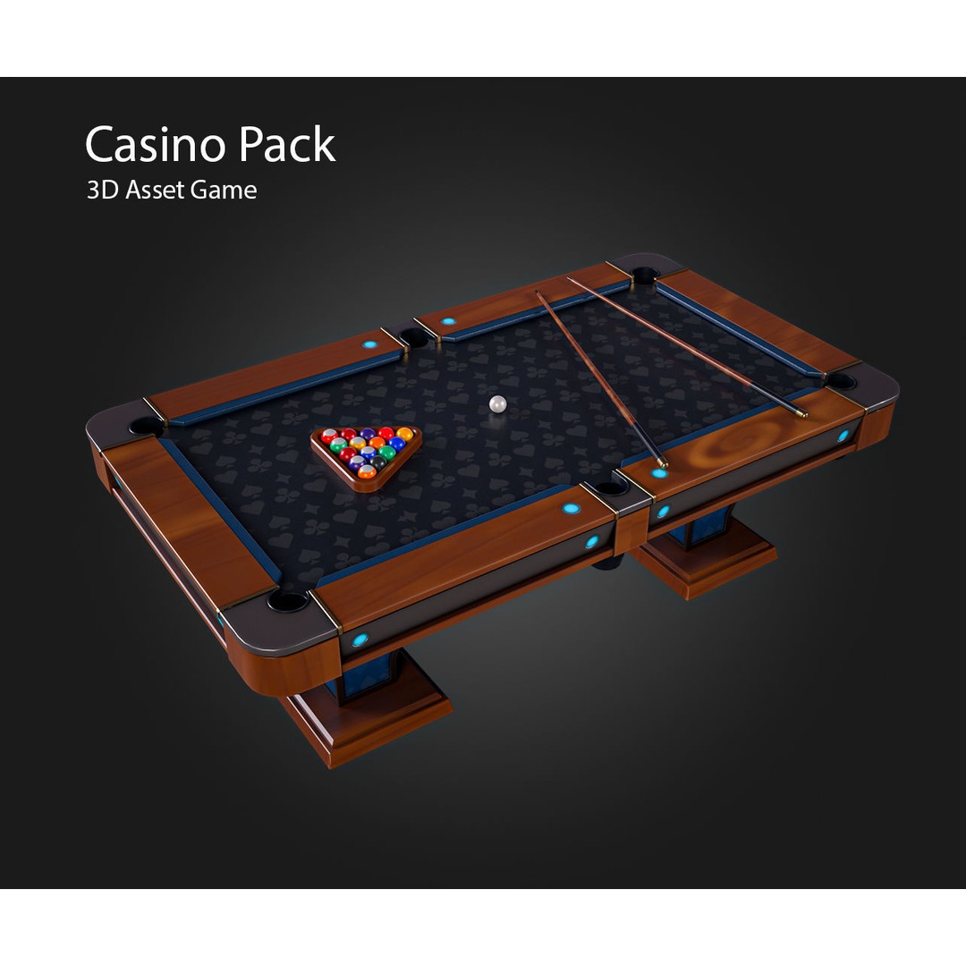 Casino Furniture 3D Model – Low Poly Game Asset, FBX, PBR Textures - View 15