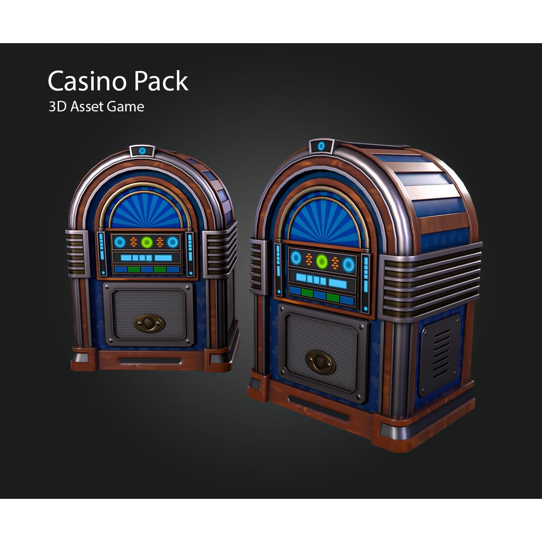 Casino Furniture 3D Model – Low Poly Game Asset, FBX, PBR Textures - View 8