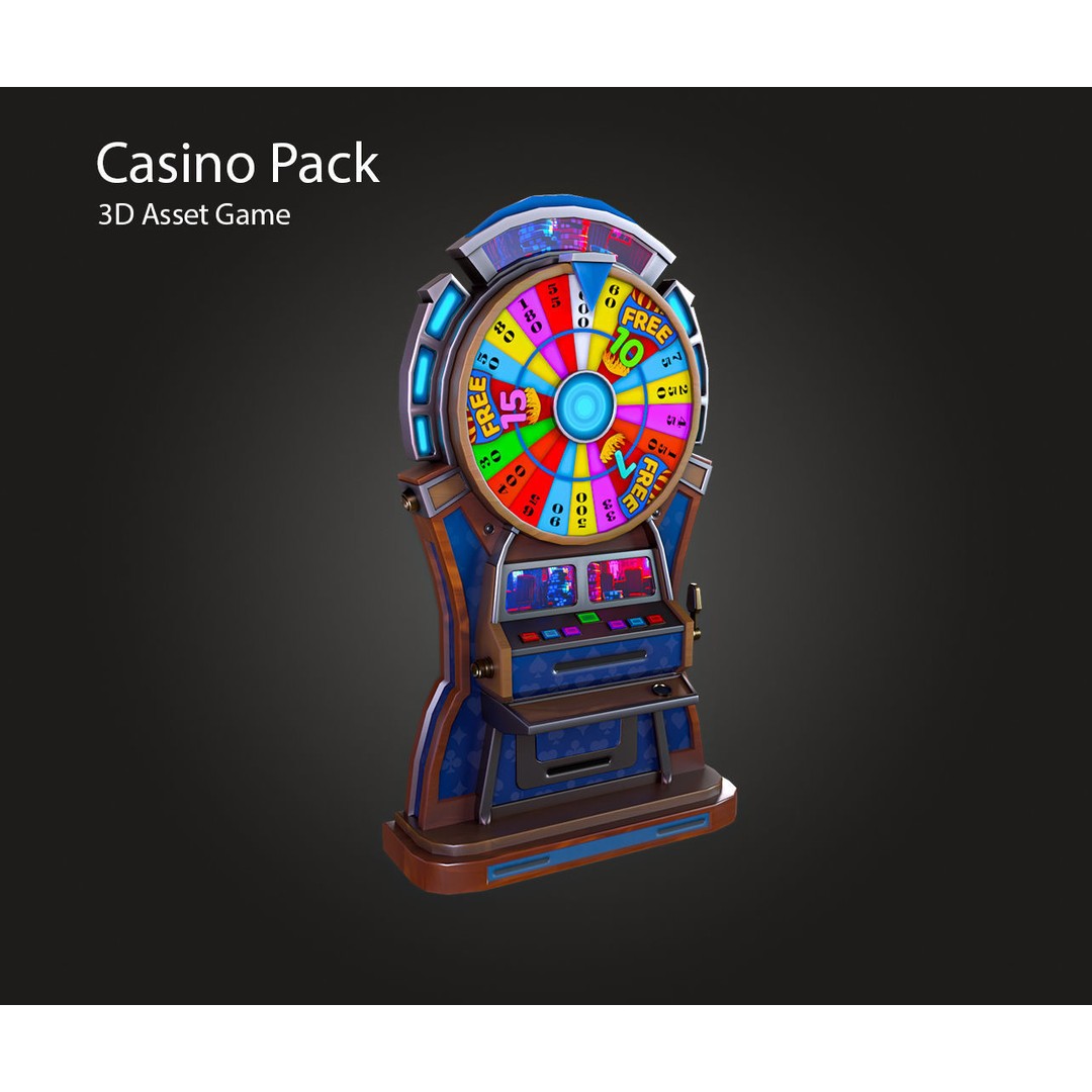 Casino Furniture 3D Model – Low Poly Game Asset, FBX, PBR Textures - View 9