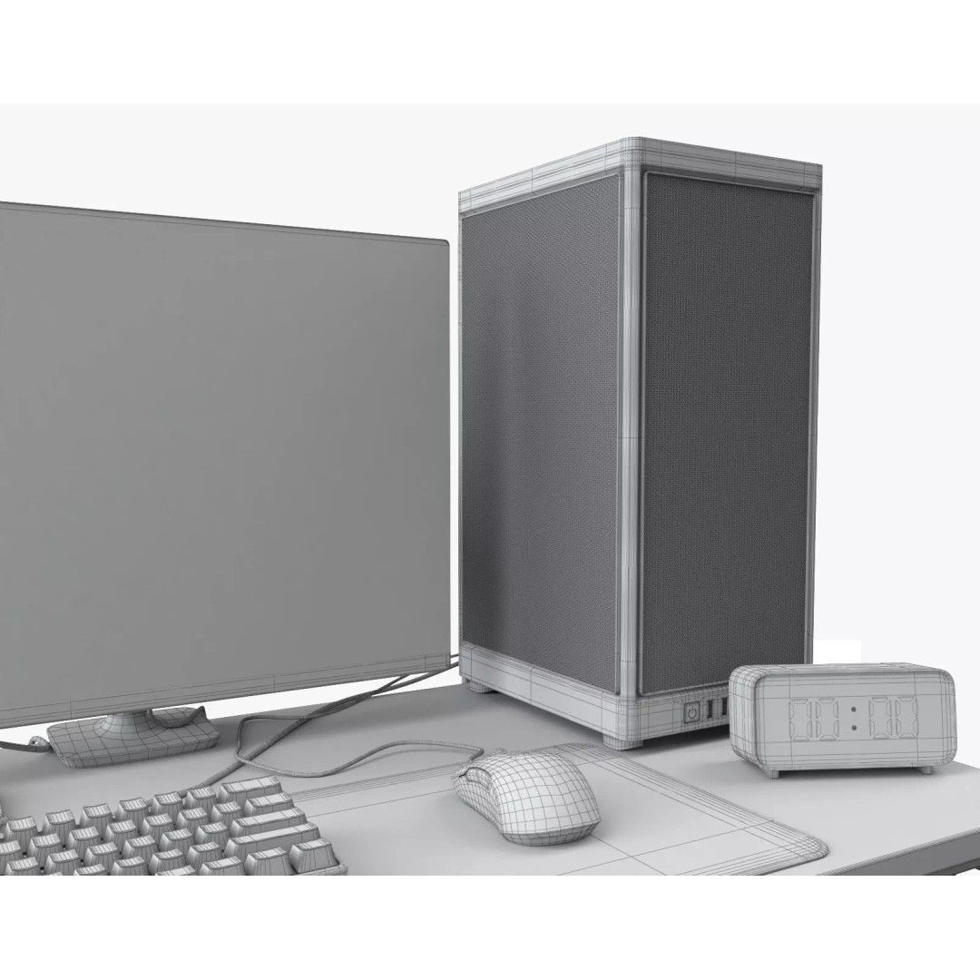 PC Gaming 3D Model – High Poly Electronics Asset, FBX & OBJ