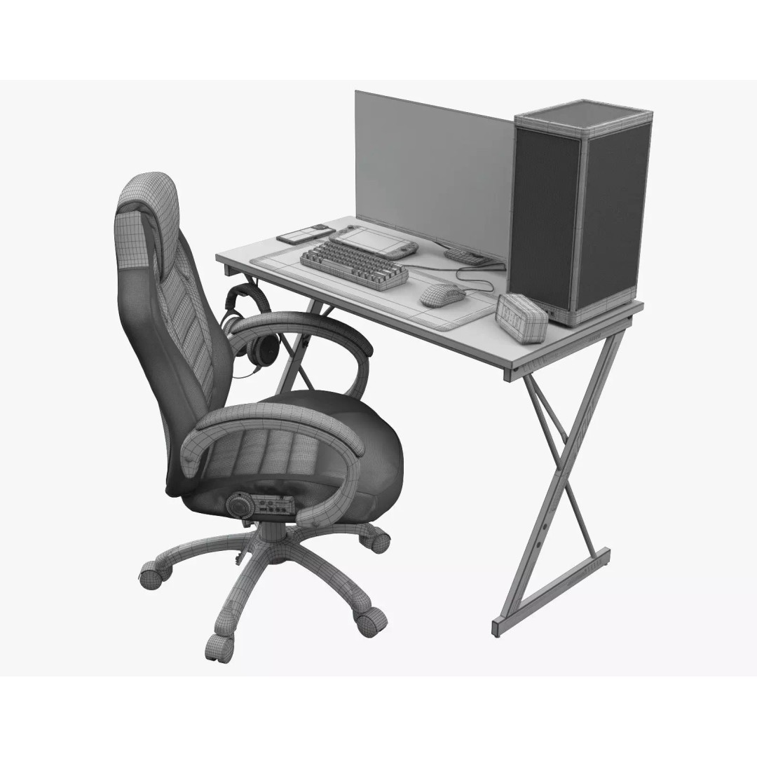 PC Gaming 3D Model – High Poly Electronics Asset, FBX & OBJ - View 14