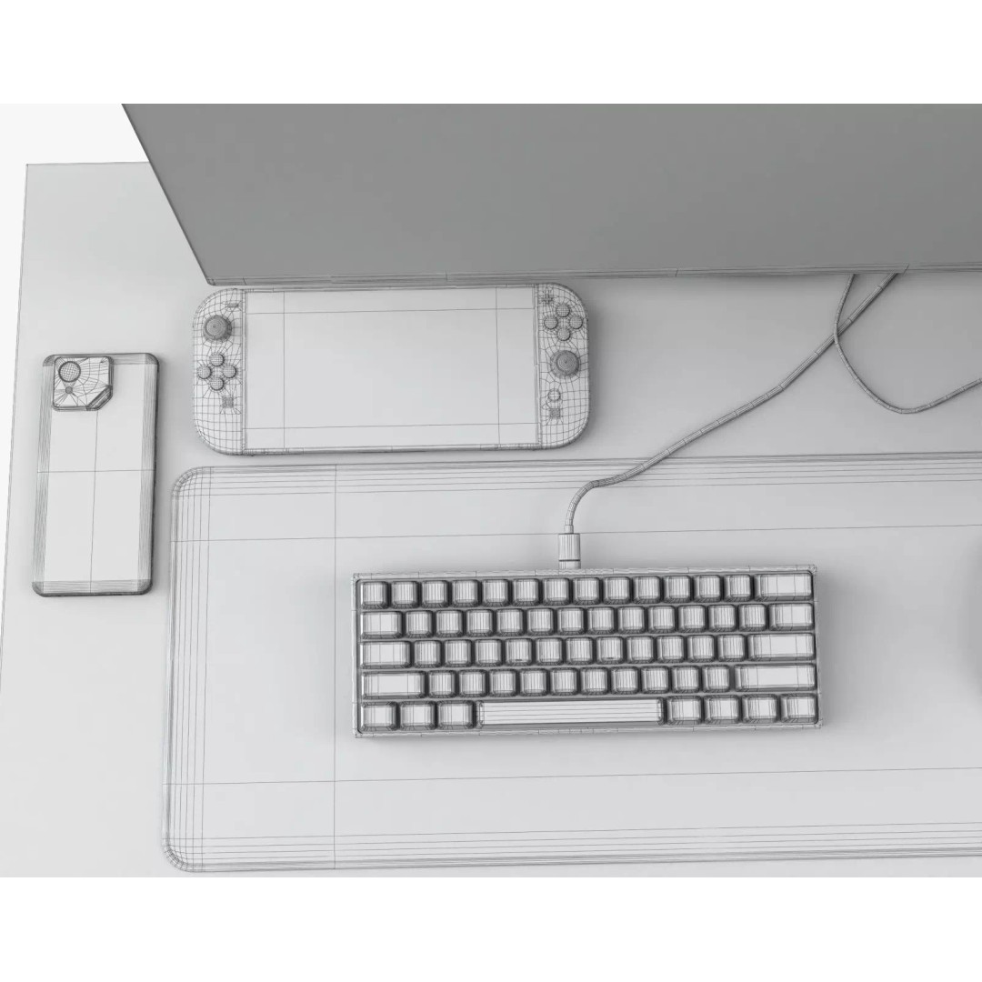 PC Gaming 3D Model – High Poly Electronics Asset, FBX & OBJ - View 16