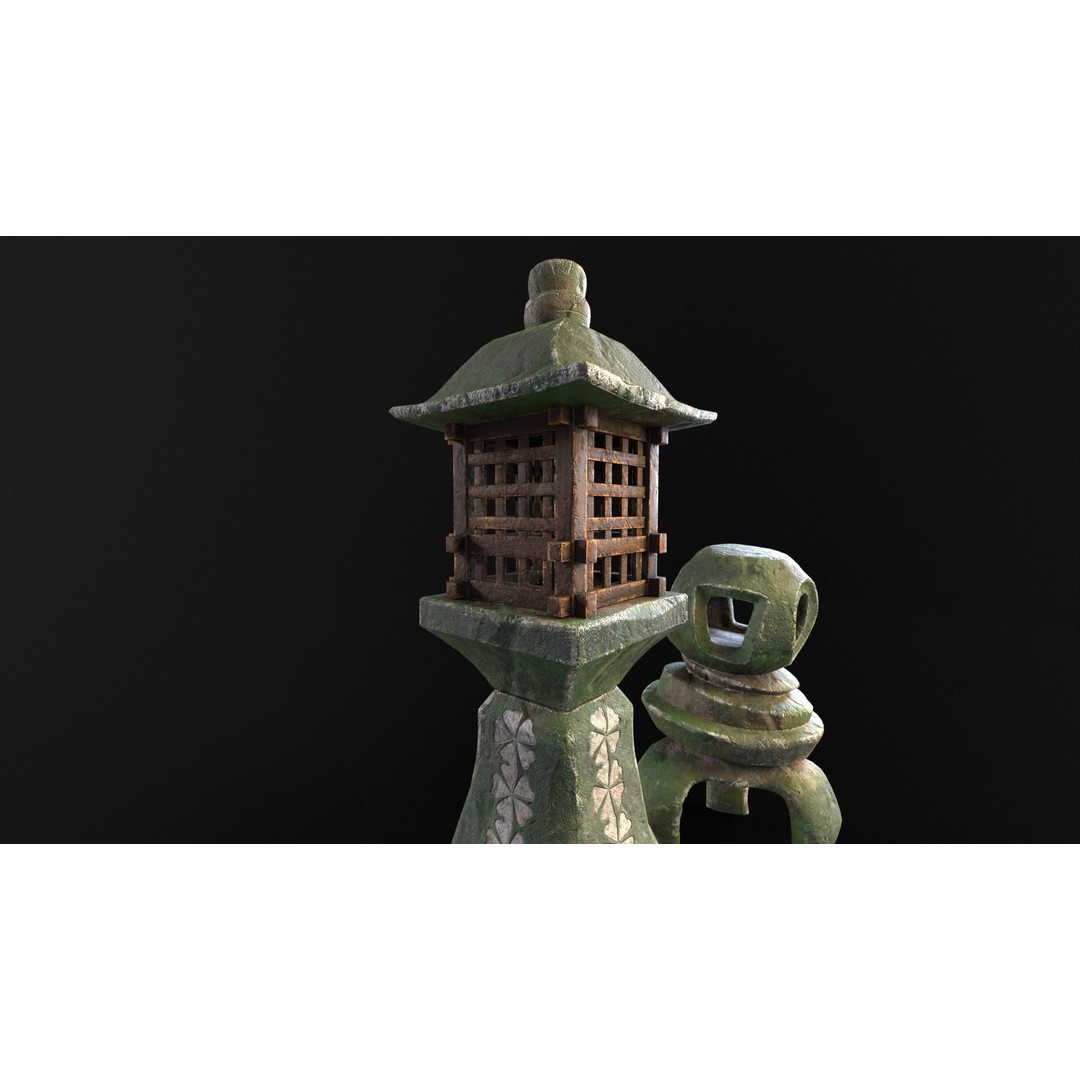 Forest Mystic Japanese Lanterns 3D Model – Low Poly PBR Asset, FBX, OBJ - View 17