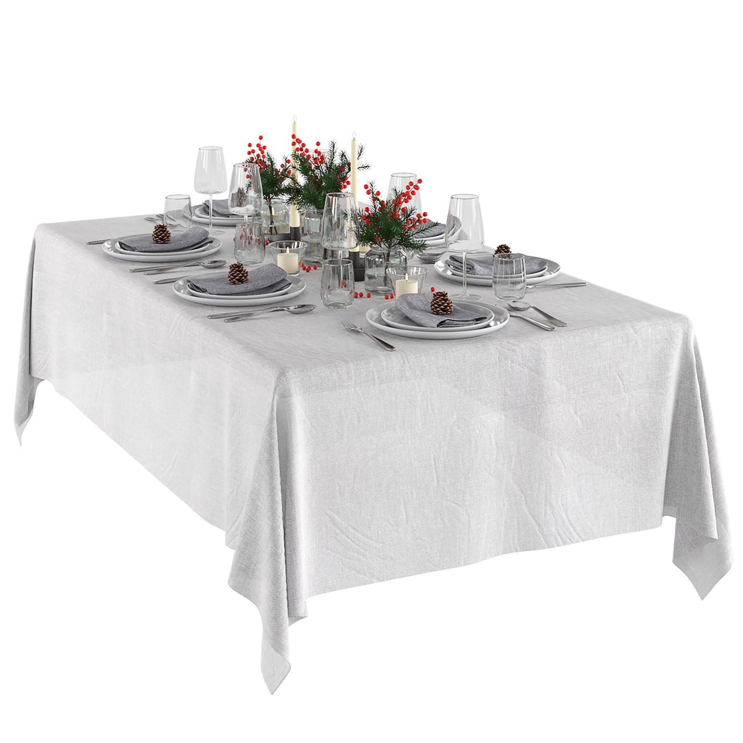 Serving Tableware 3D Model – High Poly PBR Asset, OBJ & FBX