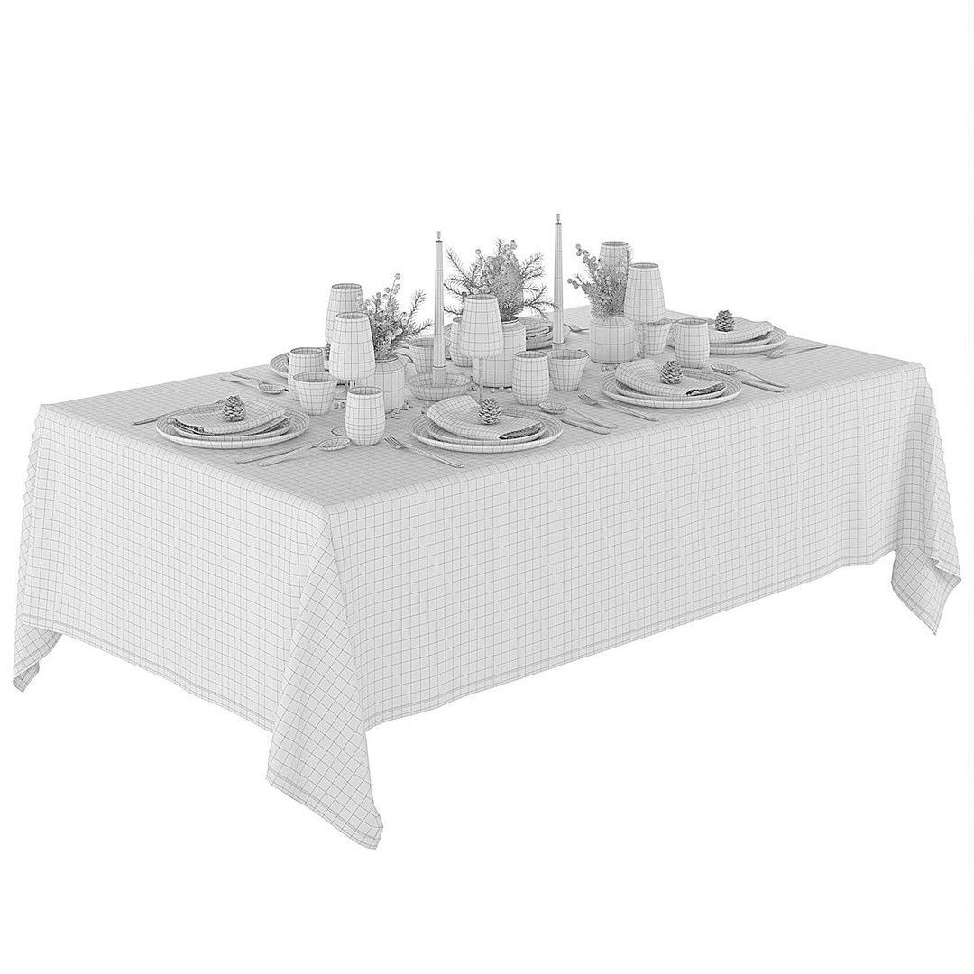 Serving Tableware 3D Model – High Poly PBR Asset, OBJ & FBX - View 3