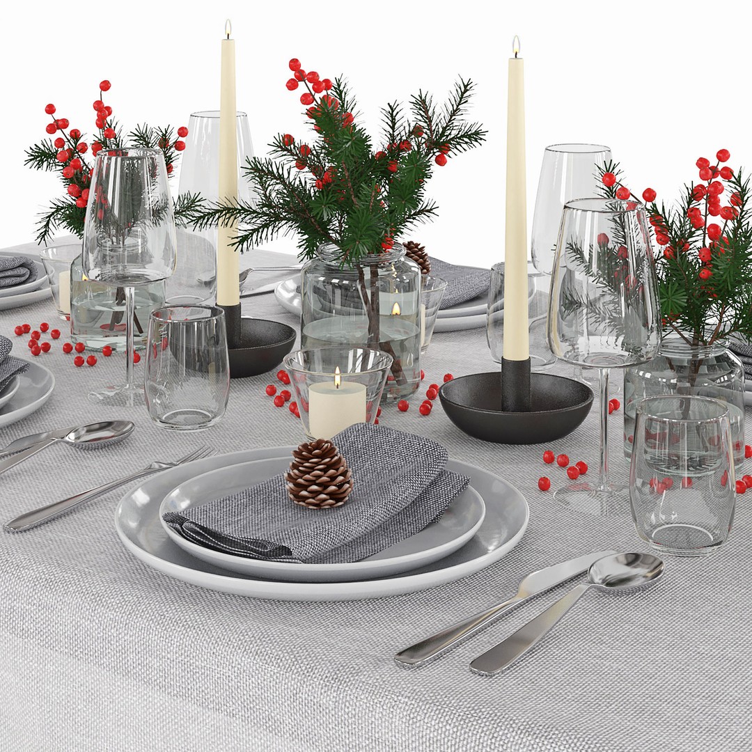 Serving Tableware 3D Model – High Poly PBR Asset, OBJ & FBX - View 4