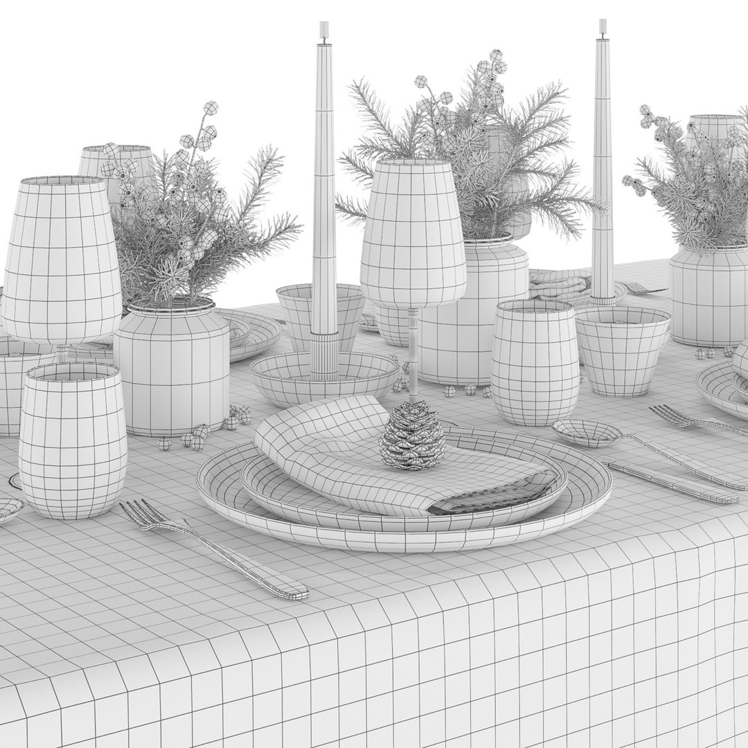 Serving Tableware 3D Model – High Poly PBR Asset, OBJ & FBX - View 7