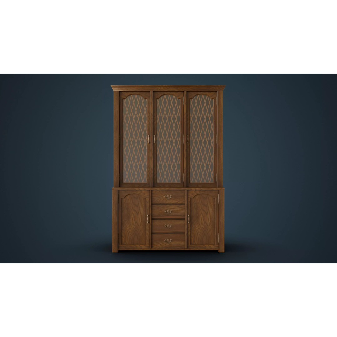 Old Hutch 3D Model – Low Poly Furniture Asset, FBX, PBR Textures - View 12