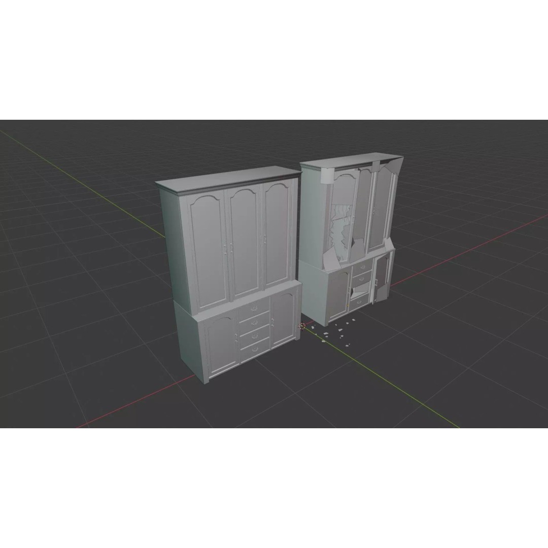 Old Hutch 3D Model – Low Poly Furniture Asset, FBX, PBR Textures - View 18