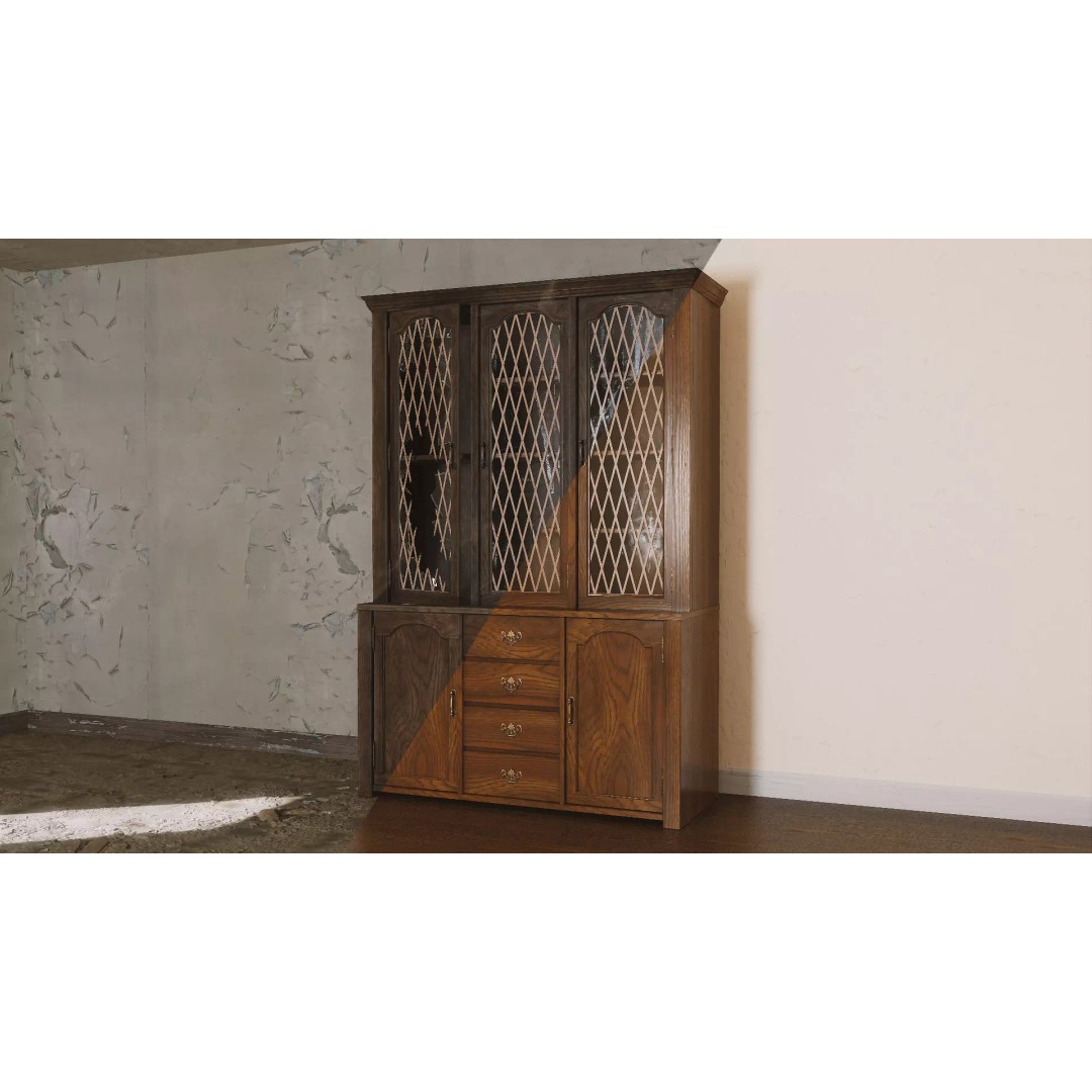 Old Hutch 3D Model – Low Poly Furniture Asset, FBX, PBR Textures - View 3