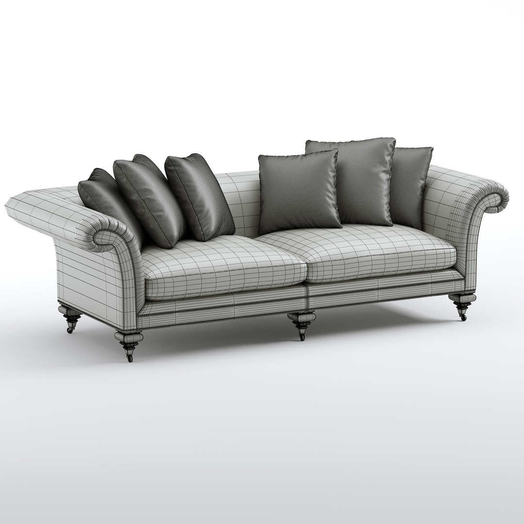 Ralph Lauren Heiress Sofa 3D Model – High Poly PBR Game Asset, FBX