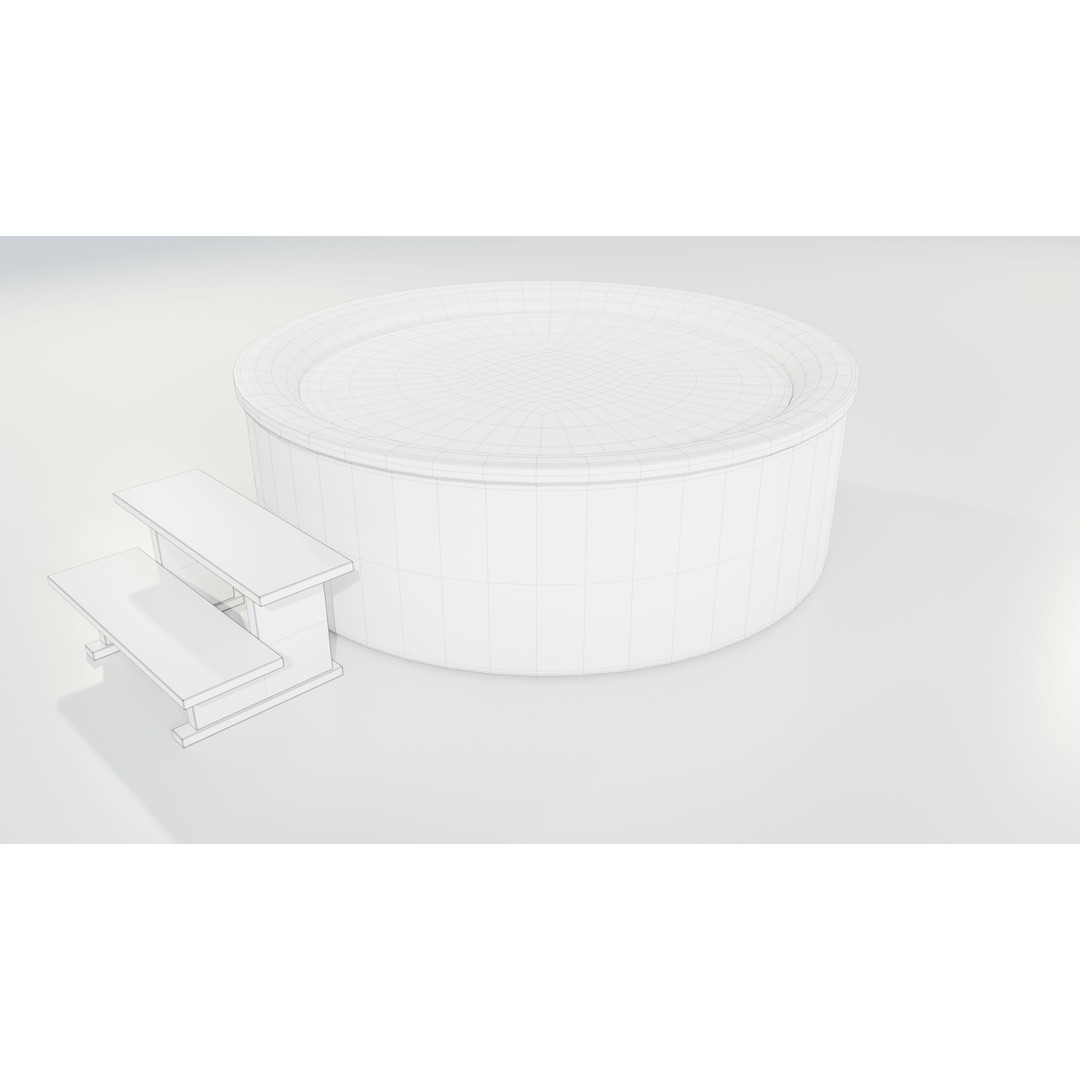 Hot Tub 3D Model – Realistic Outdoor Furniture with PBR Textures - View 14