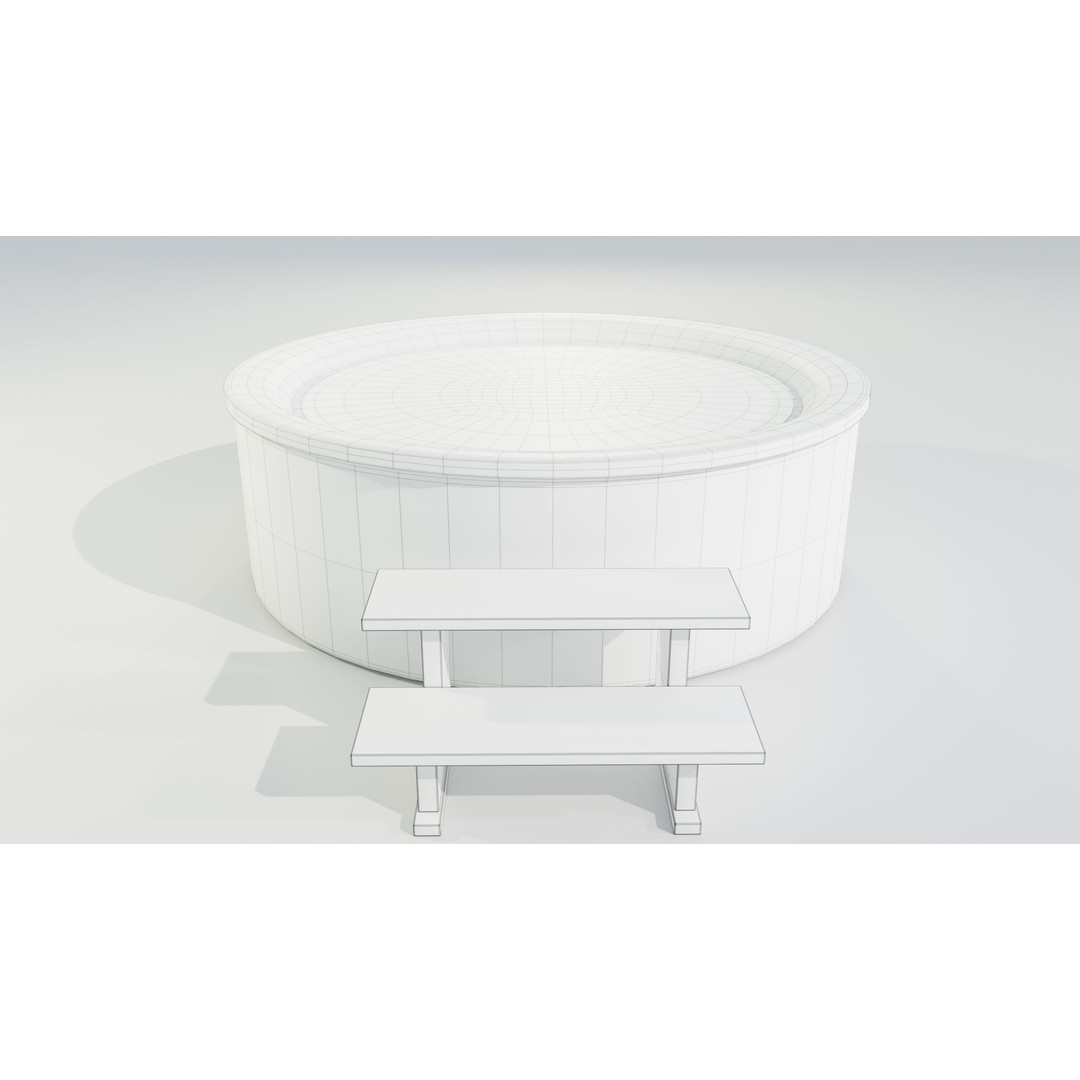 Hot Tub 3D Model – Realistic Outdoor Furniture with PBR Textures - View 18