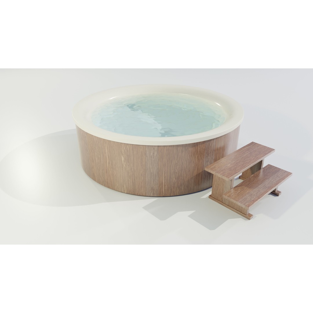 Hot Tub 3D Model – Realistic Outdoor Furniture with PBR Textures - View 3