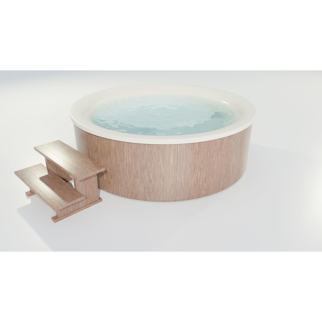 Hot Tub 3D Model – Realistic Outdoor Furniture with PBR Textures - View 4