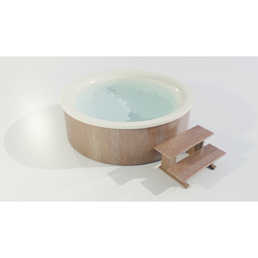 Hot Tub 3D Model – Realistic Outdoor Furniture with PBR Textures - View 7