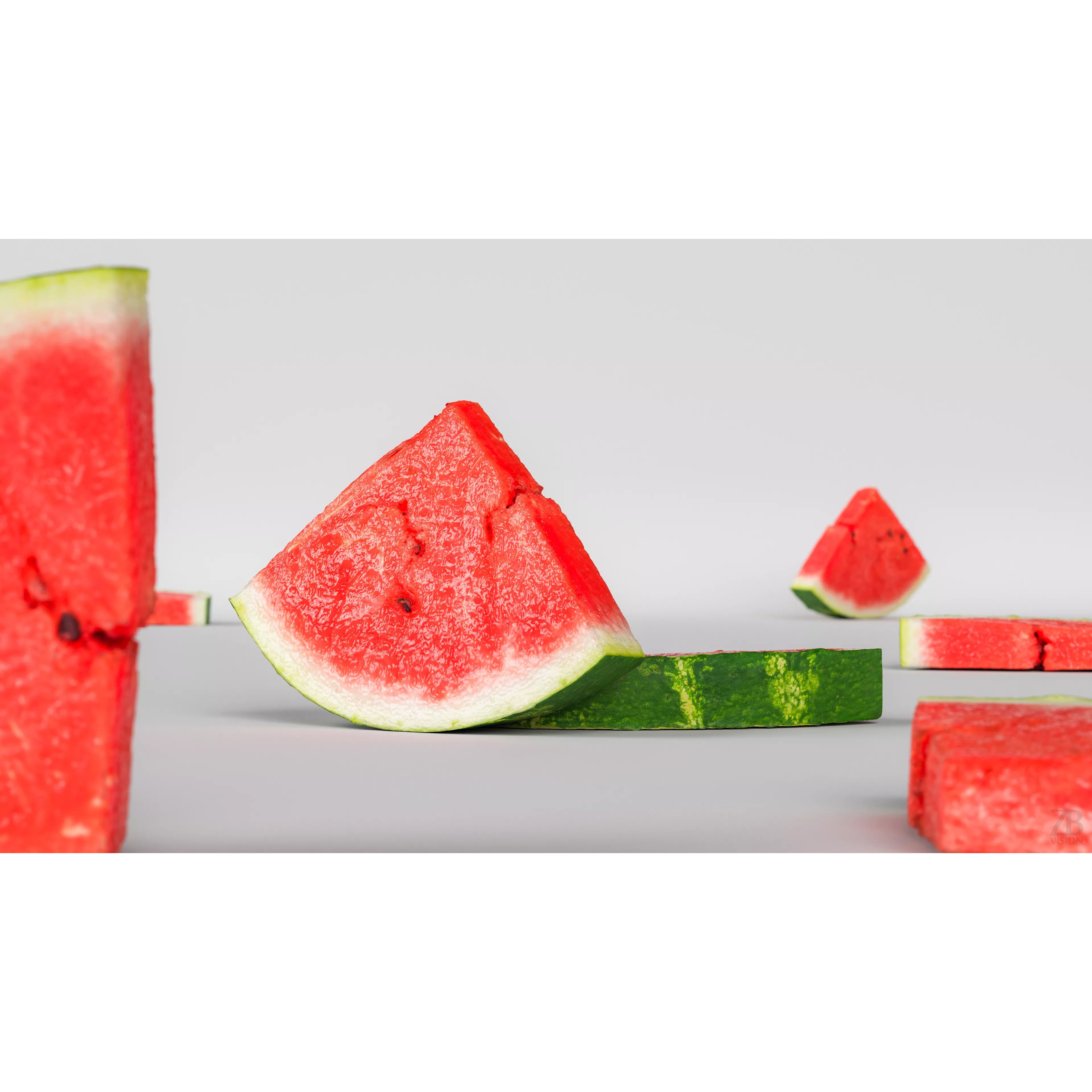 Watermelon Slice - Photorealistic 3D Model - View 3