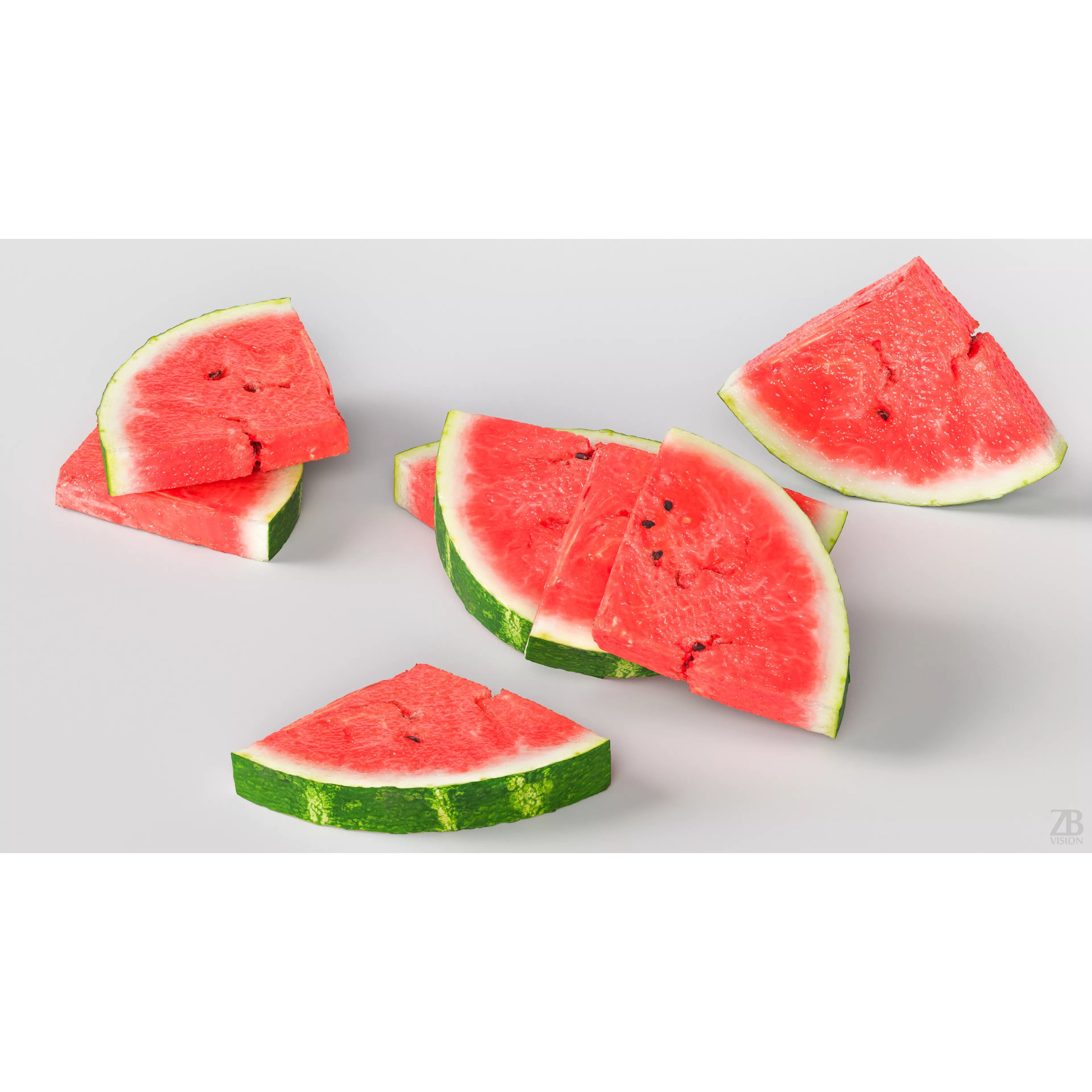 Watermelon Slice - Photorealistic 3D Model - View 4