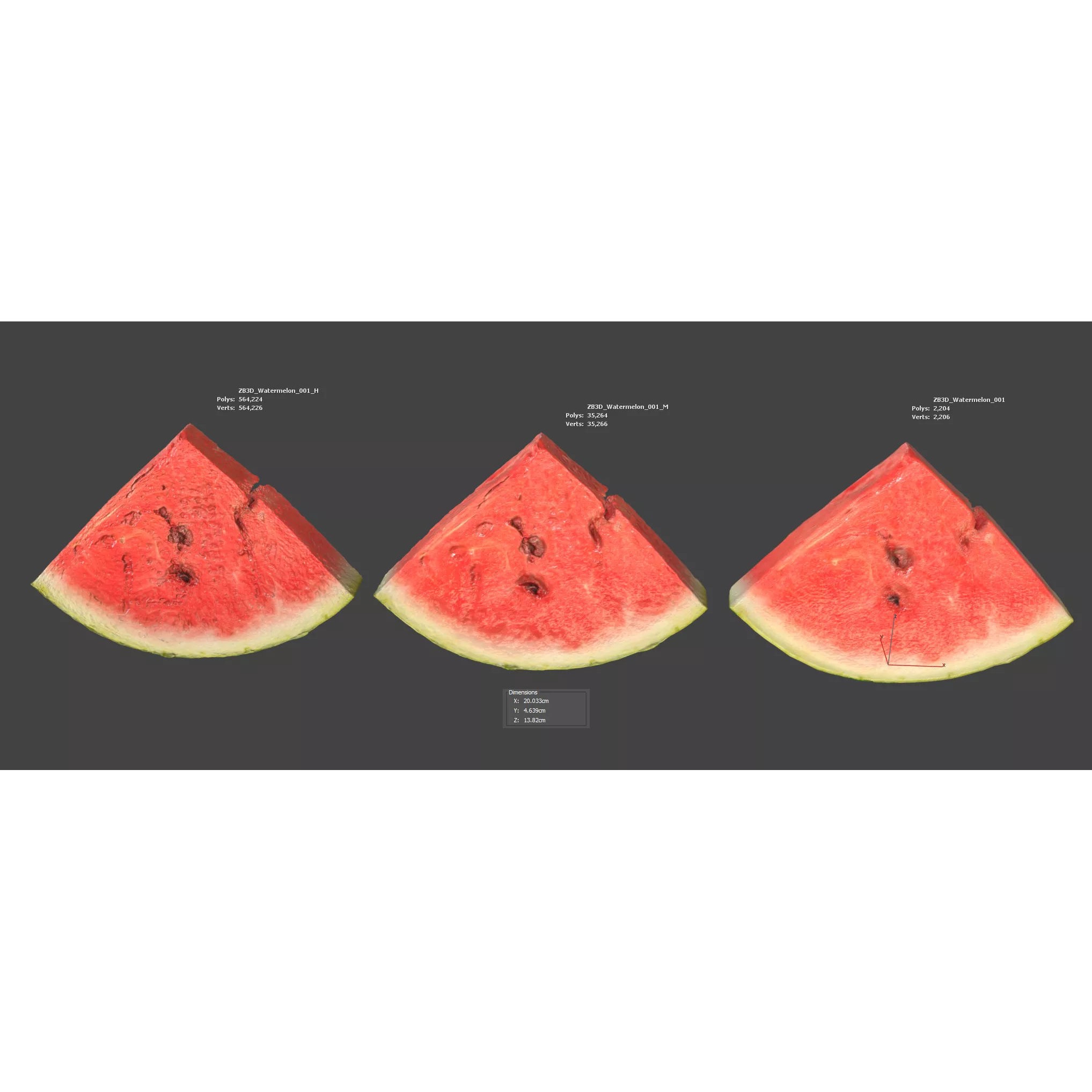 Watermelon Slice - Photorealistic 3D Model - View 7