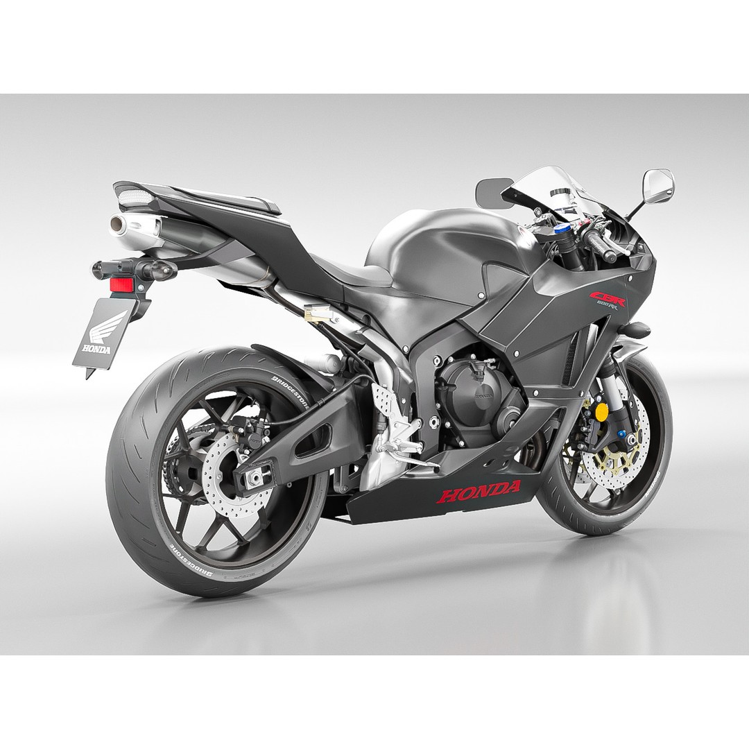 HONDA CBR 600 RR 2018 3D Model – High Poly PBR Motorcycle, FBX - View 6
