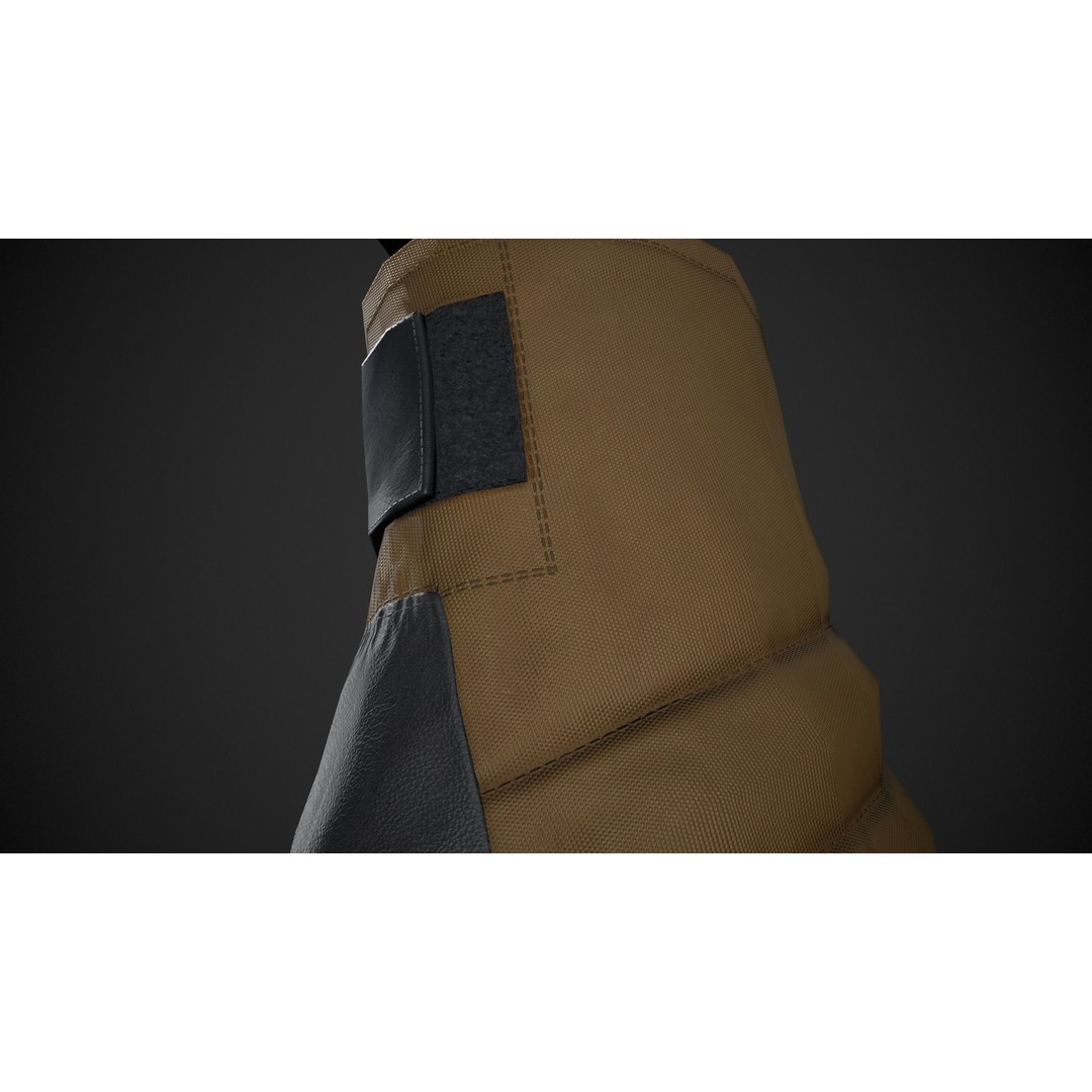 Brown And Black Snowboard Gloves 3D Model – Low Poly PBR Game Asset, FBX - View 11