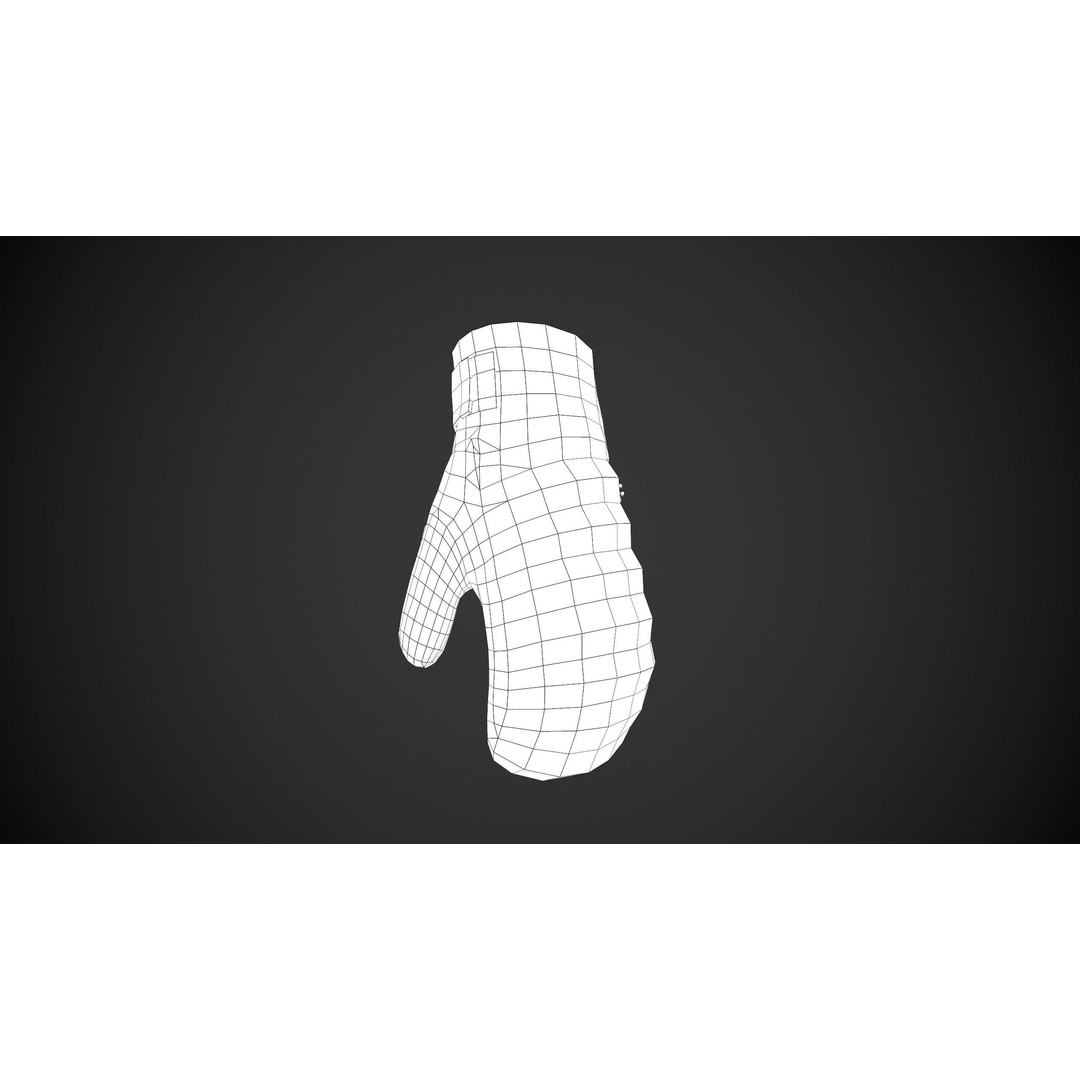 Brown And Black Snowboard Gloves 3D Model – Low Poly PBR Game Asset, FBX - View 12