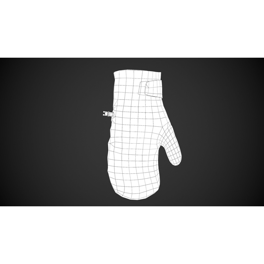 Brown And Black Snowboard Gloves 3D Model – Low Poly PBR Game Asset, FBX - View 14