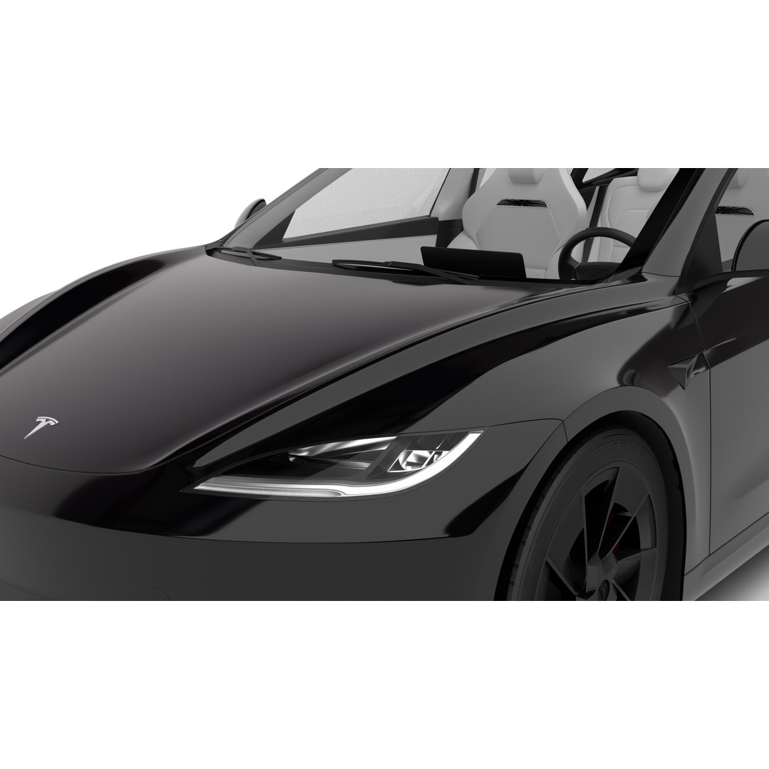 Tesla Model 3 Performance 2025 3D Model – High Poly Rigged Vehicle, FBX, Blender - View 11