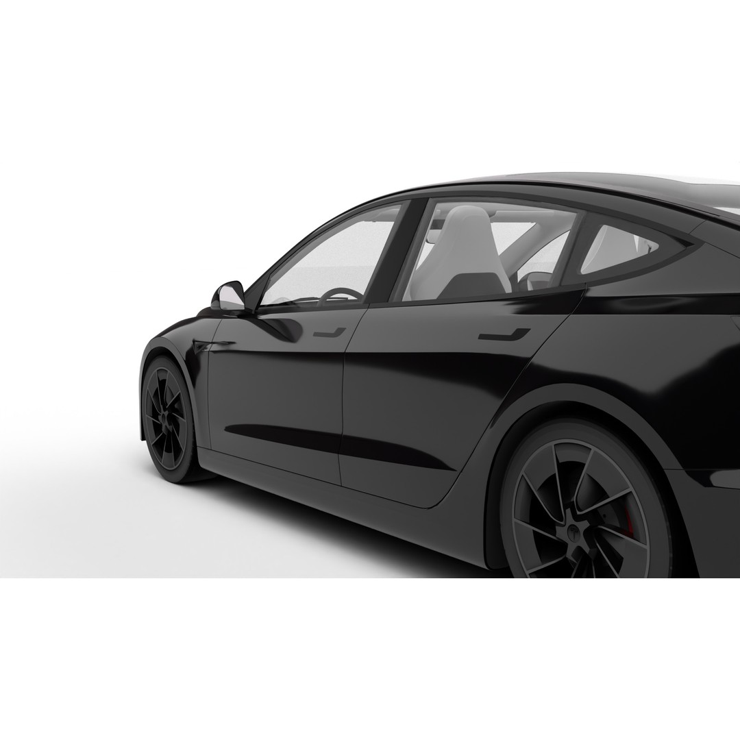 Tesla Model 3 Performance 2025 3D Model – High Poly Rigged Vehicle, FBX, Blender - View 14