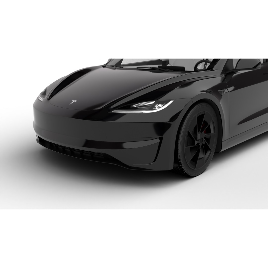 Tesla Model 3 Performance 2025 3D Model – High Poly Rigged Vehicle, FBX, Blender - View 16