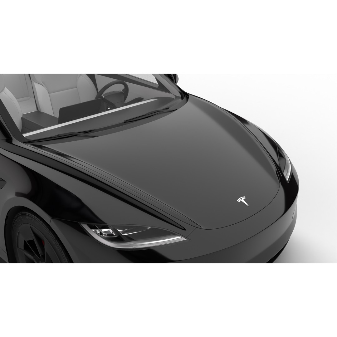 Tesla Model 3 Performance 2025 3D Model – High Poly Rigged Vehicle, FBX, Blender - View 17