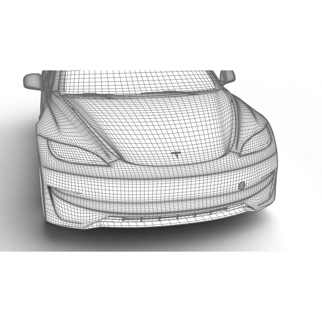 Tesla Model 3 Performance 2025 3D Model – High Poly Rigged Vehicle, FBX, Blender - View 24