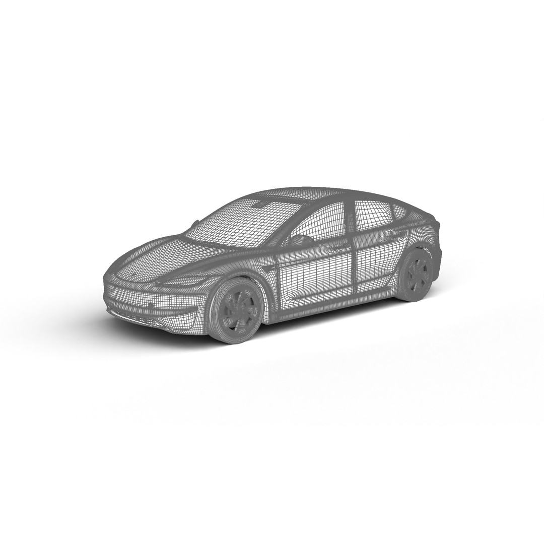 Tesla Model 3 Performance 2025 3D Model – High Poly Rigged Vehicle, FBX, Blender - View 31