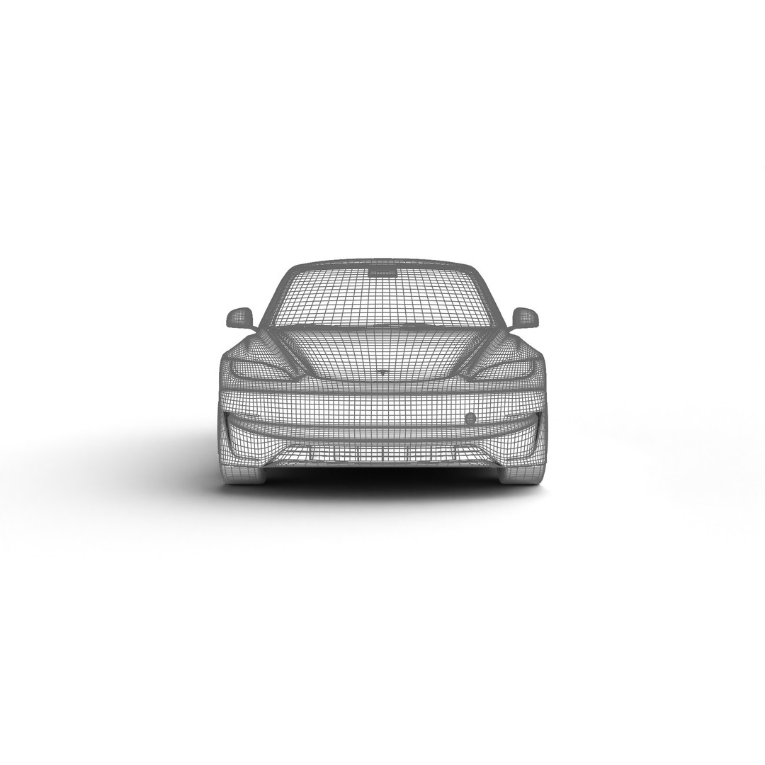 Tesla Model 3 Performance 2025 3D Model – High Poly Rigged Vehicle, FBX, Blender - View 34