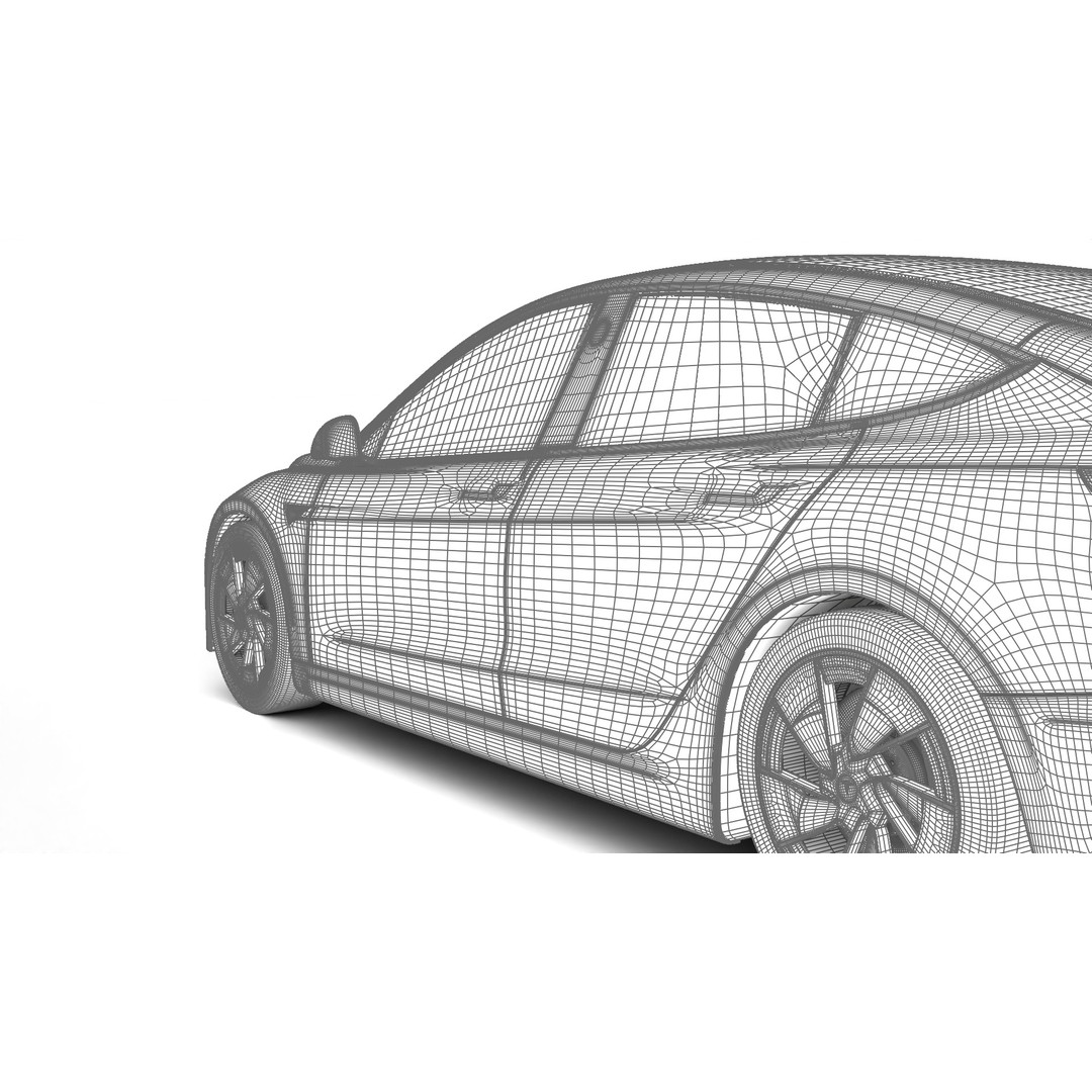 Tesla Model 3 Performance 2025 3D Model – High Poly Rigged Vehicle, FBX, Blender - View 41