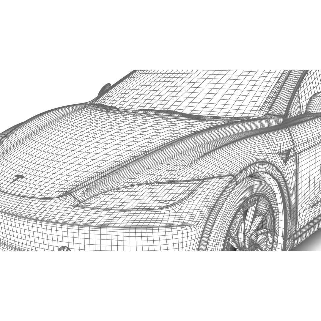 Tesla Model 3 Performance 2025 3D Model – High Poly Rigged Vehicle, FBX, Blender - View 43