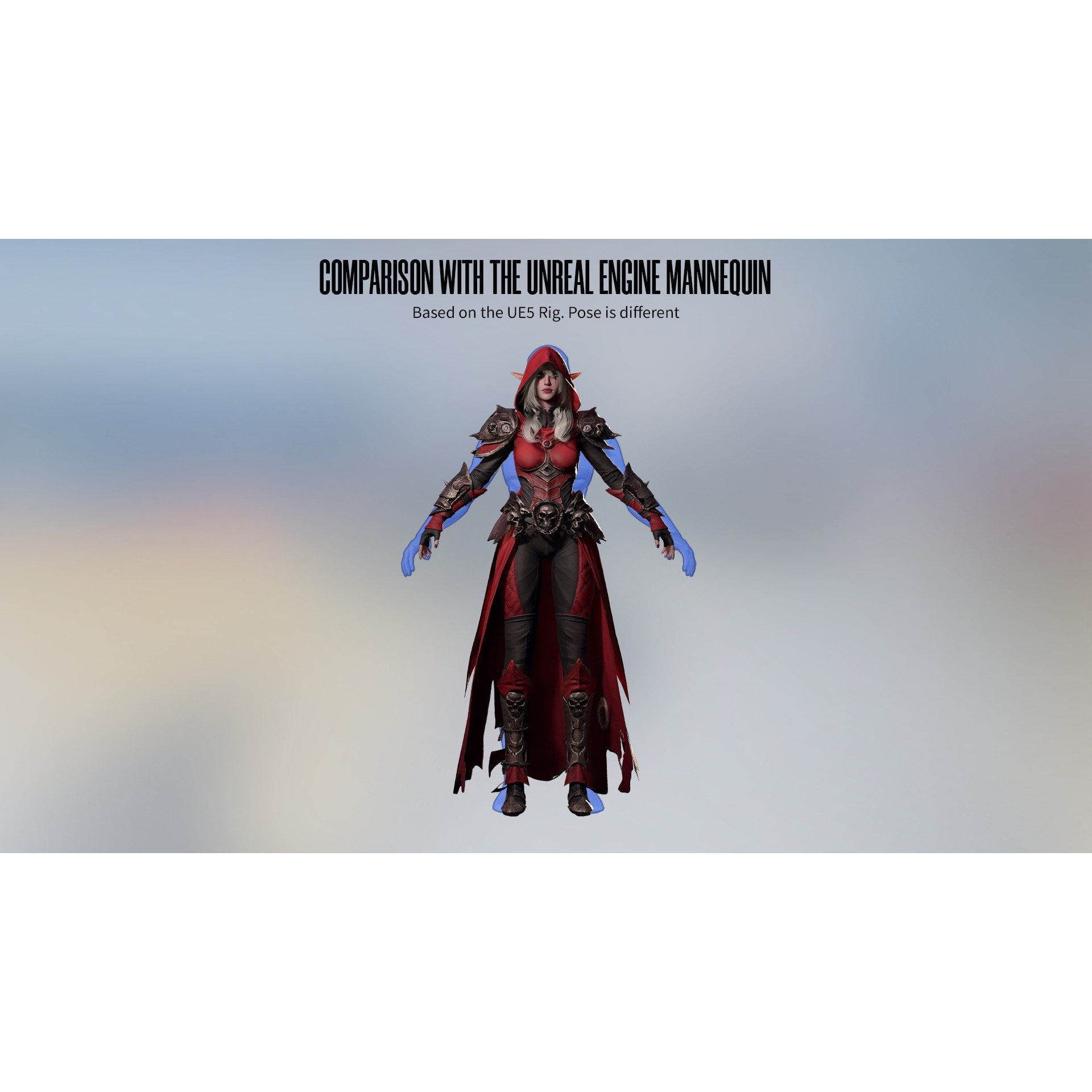 Death Archer Girl Morgana - Low-Poly Game-Ready 3D Model - View 15