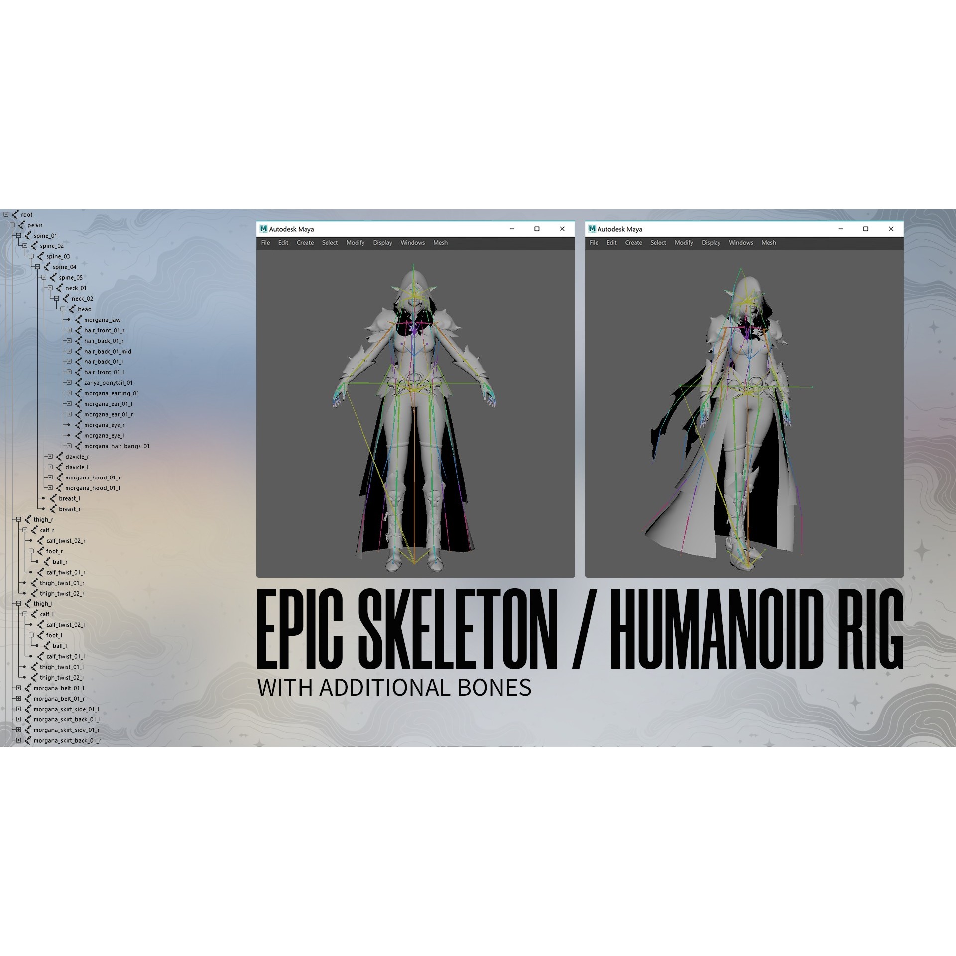 Death Archer Girl Morgana - Low-Poly Game-Ready 3D Model - View 16