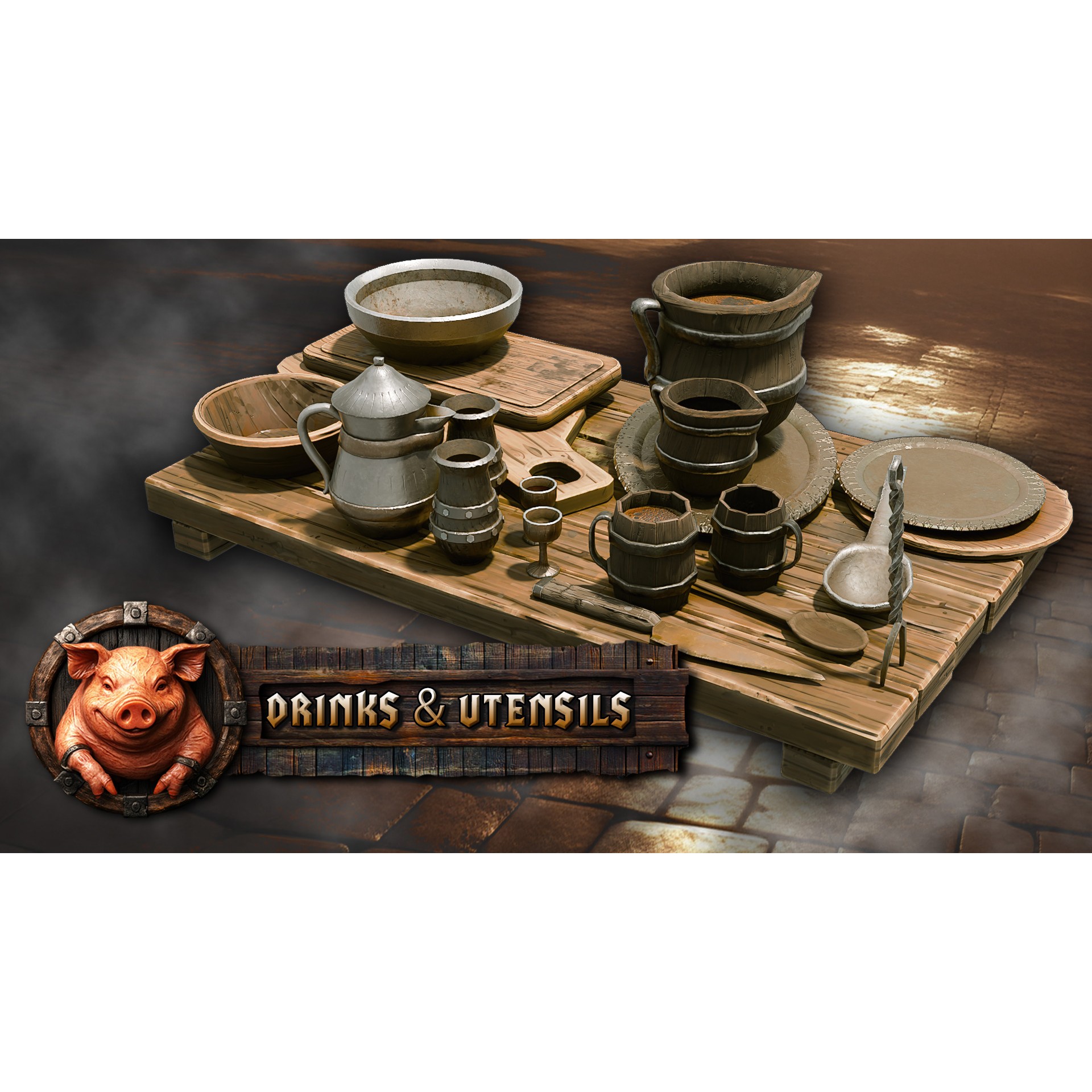 Stylized Medieval Food Pack - Low-Poly Game-Ready 3D Model - View 8