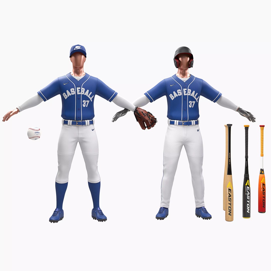 Baseball Uniform 3D Model – Photorealistic Player Outfit, FBX, OBJ - View 2