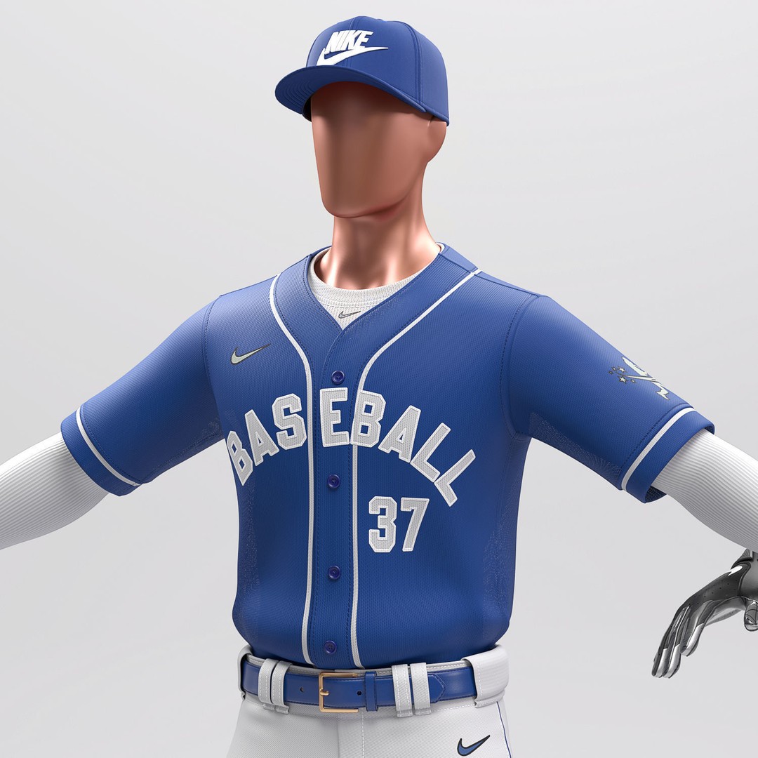 Baseball Uniform 3D Model – Photorealistic Player Outfit, FBX, OBJ - View 3
